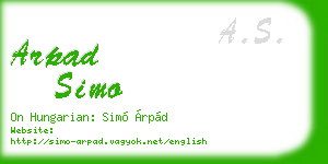 arpad simo business card